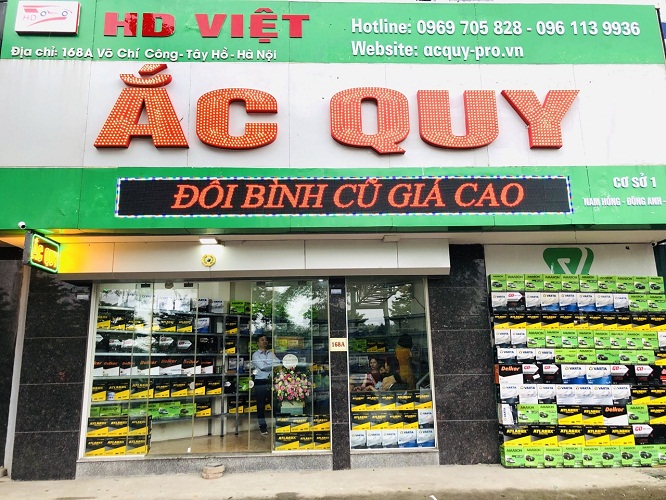 Hệ thống cửa hàng ắc quy HD Việt